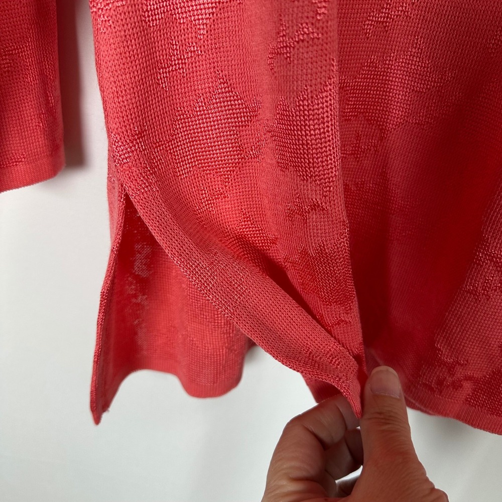 Misook Tailored Tonal Pattern Knit Jacket True Fit Coral Pink M Classic Formal - Picture 7 of 12